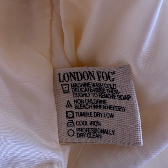 London Fog vintage jacket beige light zipper bottom tie long sleeve size M - Picture 14 of 16